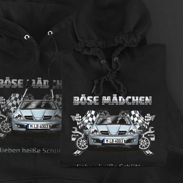 SLK Roadster Hoodie für Damen u. Herren personalisiert mit deinem Auto u. Kennzeichen!