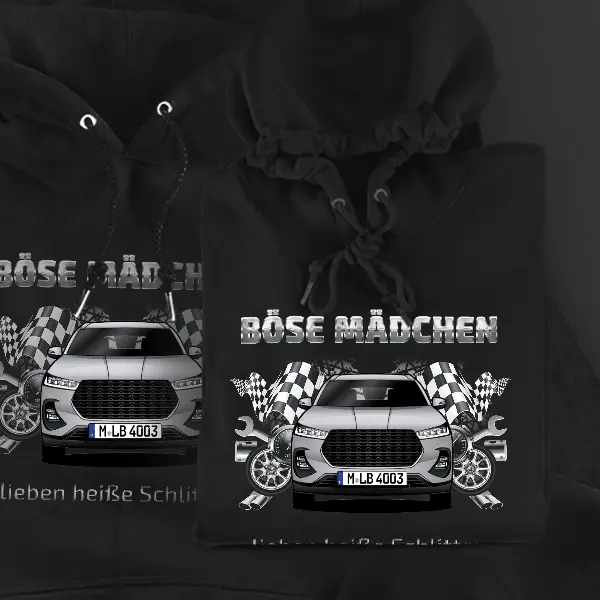 DR 6.0 Hoodie für Damen u. Herren personalisiert mit deinem Auto u. Kennzeichen!