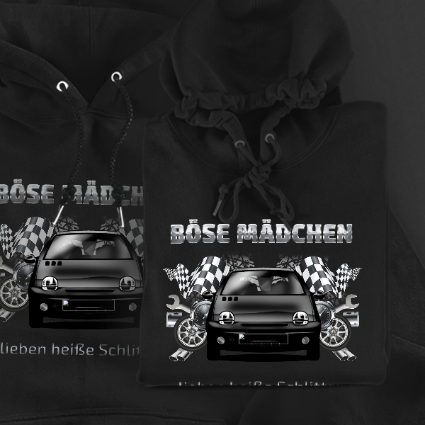 Twingo Hoodie für Damen u. Herren personalisiert mit deinem Auto u. Kennzeichen!