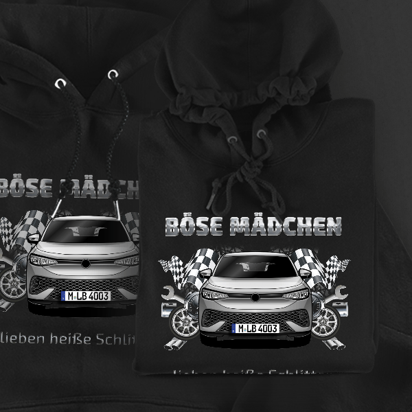 ID.5 Hoodie für Damen u. Herren personalisiert mit deinem Auto u. Kennzeichen!