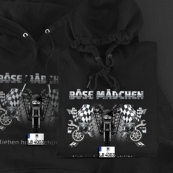 F 650 GS Hoodie für Damen u. Herren personalisiert mit deinem Motorrad u. Kennzeichen!