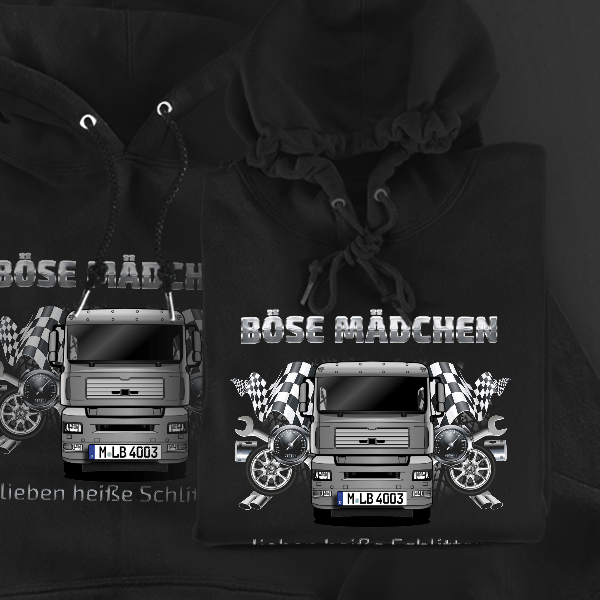 TGA 18.430 Hoodie für Damen u. Herren personalisiert mit deinem LKW u. Kennzeichen!