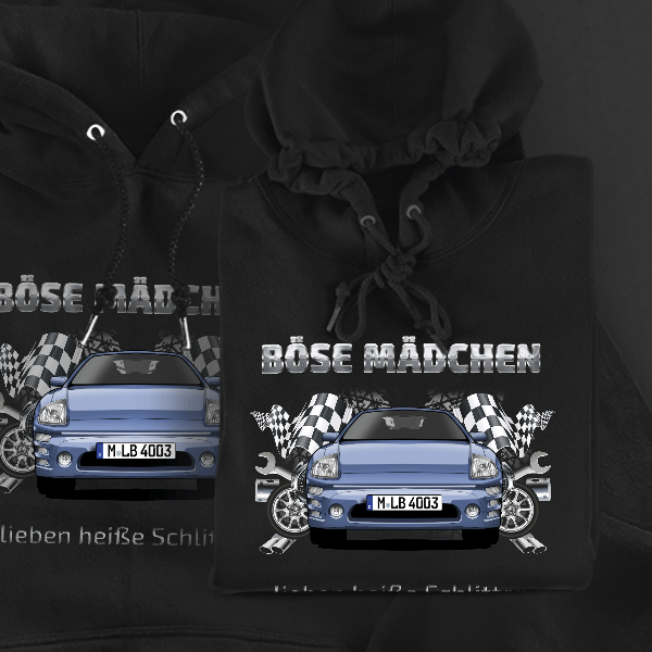 Eclipse Hoodie für Damen u. Herren personalisiert mit deinem Auto u. Kennzeichen!