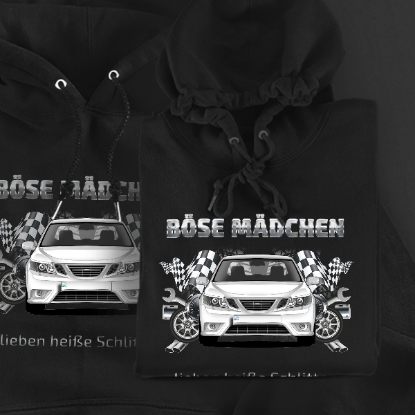 9-3 Combi Hoodie für Damen u. Herren personalisiert mit deinem Auto u. Kennzeichen!