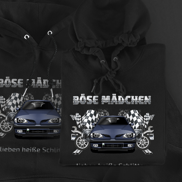 Megane Scenic Hoodie für Damen u. Herren personalisiert mit deinem Auto u. Kennzeichen!