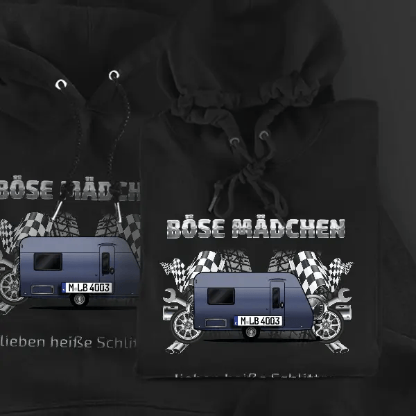 Style 400 F Hoodie für Damen u. Herren personalisiert mit deinem Wohnwagen u. Kennzeichen!