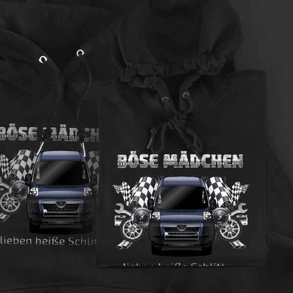 Boxer Hoodie für Damen u. Herren personalisiert mit deinem Auto u. Kennzeichen!
