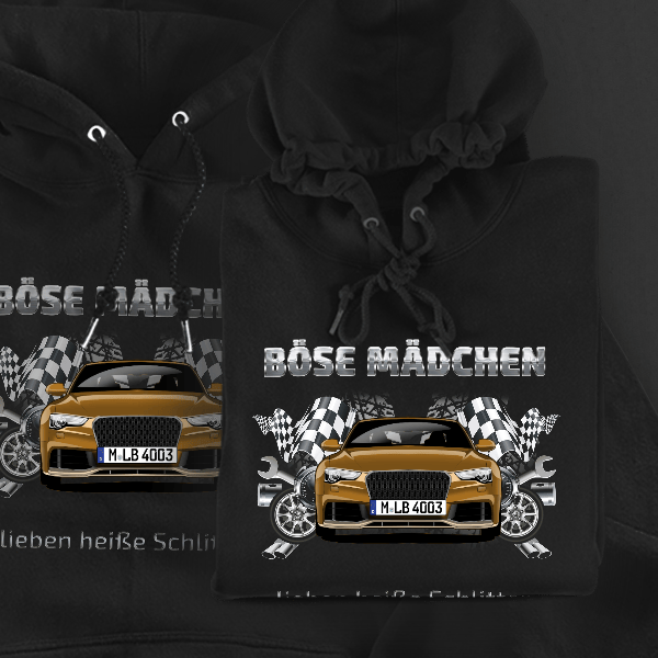 RS5 Coupe Hoodie für Damen u. Herren personalisiert mit deinem Auto u. Kennzeichen!