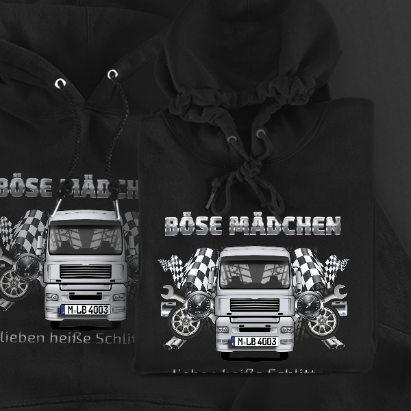 TGA 26.480 Hoodie für Damen u. Herren personalisiert mit deinem LKW u. Kennzeichen!