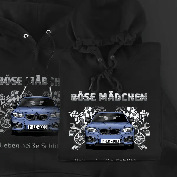 2er Reihe Coupe M Hoodie für Damen u. Herren personalisiert mit deinem Auto u. Kennzeichen!