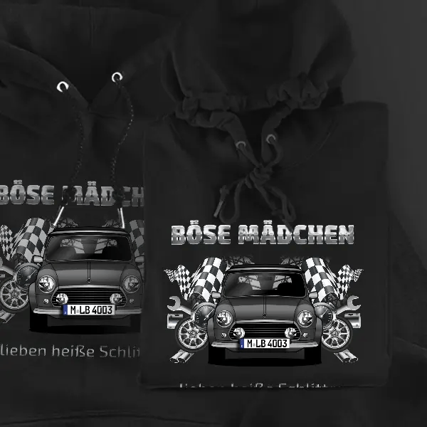 One Hoodie für Damen u. Herren personalisiert mit deinem Auto u. Kennzeichen!