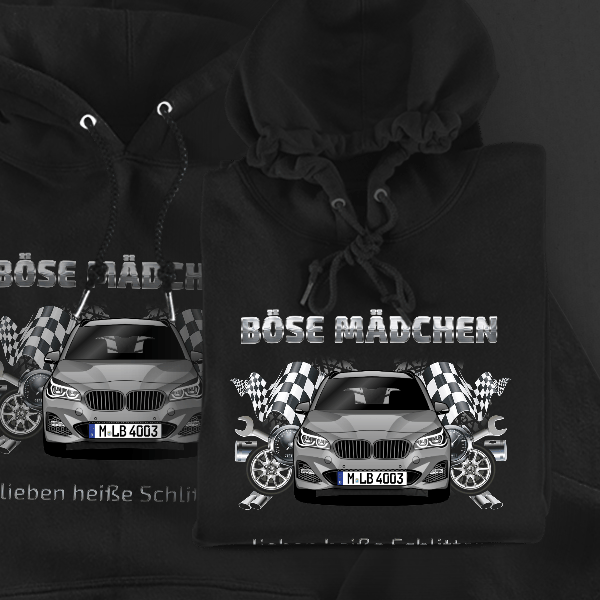 2er Reihe Gran Tourer Hoodie für Damen u. Herren personalisiert mit deinem Auto u. Kennzeichen!