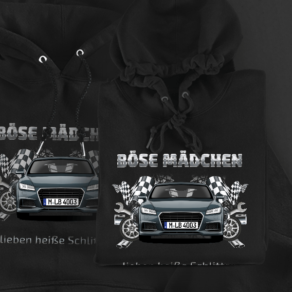 TTS Hoodie für Damen u. Herren personalisiert mit deinem Auto u. Kennzeichen!
