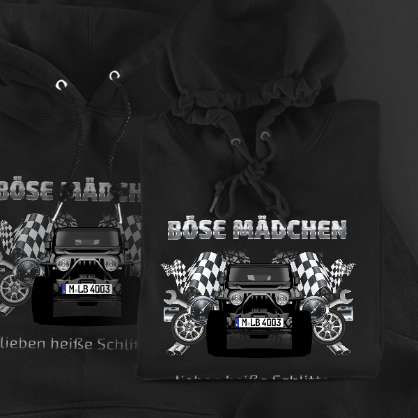 CJ 7 Hoodie für Damen u. Herren personalisiert mit deinem Auto u. Kennzeichen!