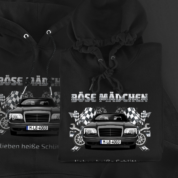 S-Klasse Hoodie für Damen u. Herren personalisiert mit deinem Auto u. Kennzeichen!