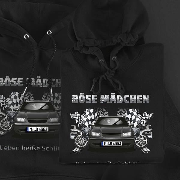 Bora Hoodie für Damen u. Herren personalisiert mit deinem Auto u. Kennzeichen!