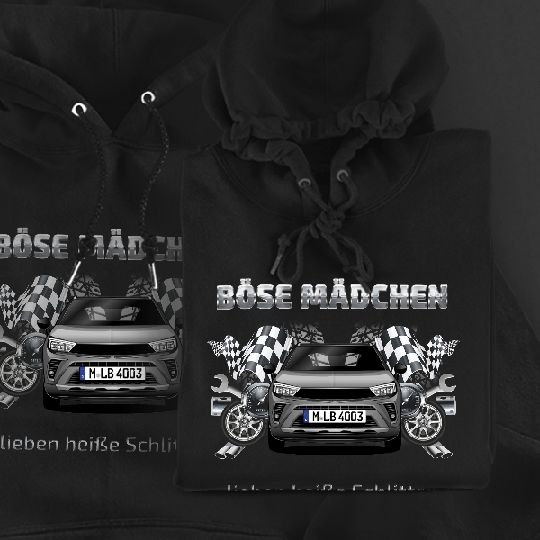 Crossland Hoodie für Damen u. Herren personalisiert mit deinem Auto u. Kennzeichen!