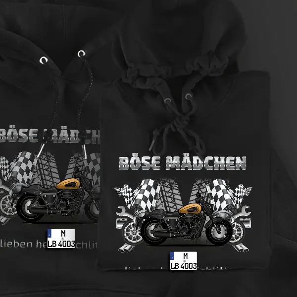 V302 C Hoodie für Damen u. Herren personalisiert mit deinem Motorrad u. Kennzeichen!