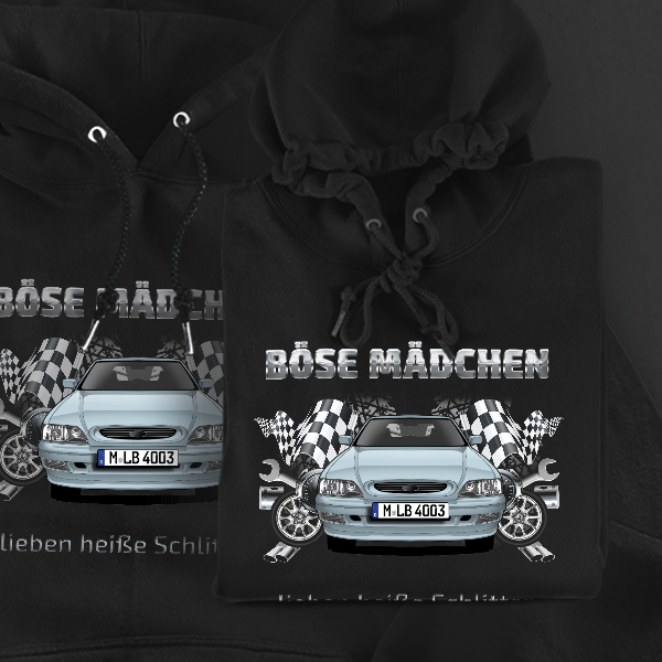 Escort (5-Türer) Hoodie für Damen u. Herren personalisiert mit deinem Auto u. Kennzeichen!