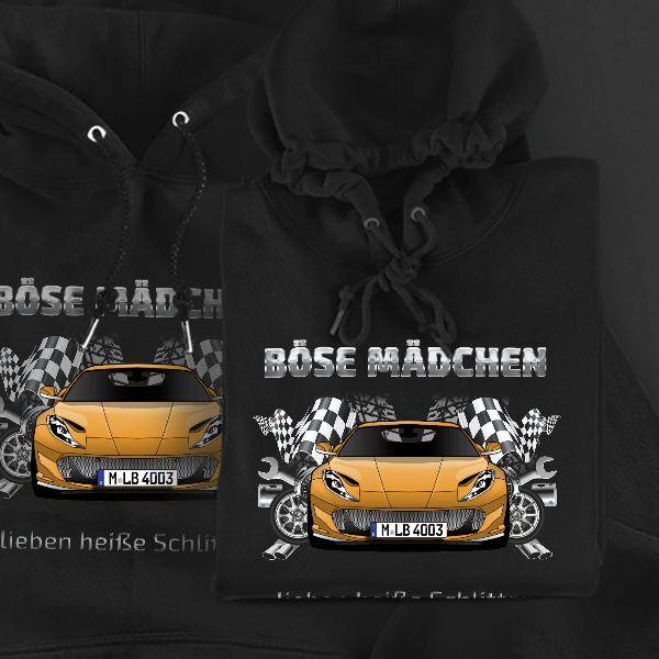 812 Coupe Hoodie für Damen u. Herren personalisiert mit deinem Auto u. Kennzeichen!