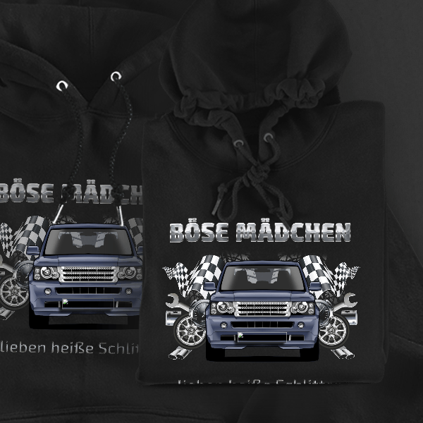 Sport Hoodie für Damen u. Herren personalisiert mit deinem Auto u. Kennzeichen!