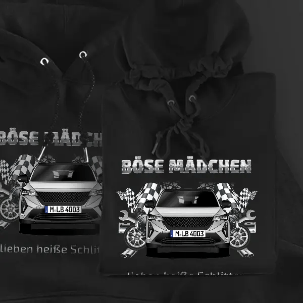 Rafale E-Tech Hoodie für Damen u. Herren personalisiert mit deinem Auto u. Kennzeichen!