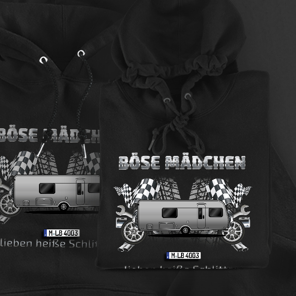 Musica Hoodie für Damen u. Herren personalisiert mit deinem Campinganhänger u. Kennzeichen!