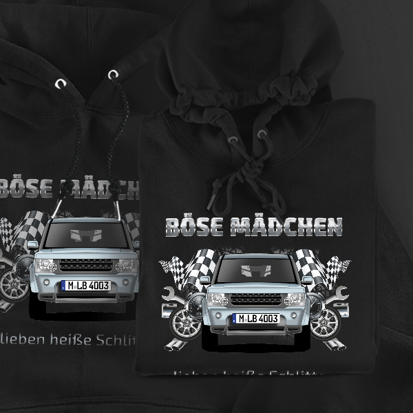 Discovery Hoodie für Damen u. Herren personalisiert mit deinem Auto u. Kennzeichen!