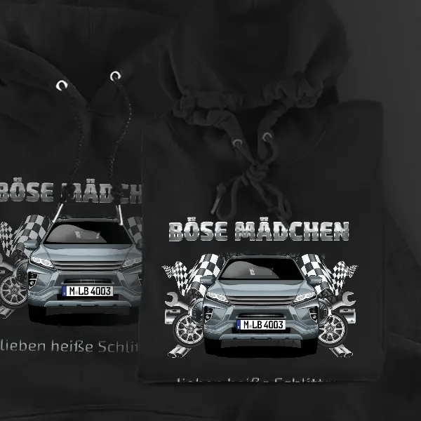 Eclipse Cross Hoodie für Damen u. Herren personalisiert mit deinem Auto u. Kennzeichen!