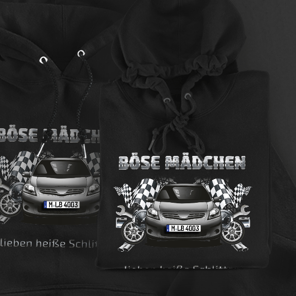 Auris Hoodie für Damen u. Herren personalisiert mit deinem Auto u. Kennzeichen!