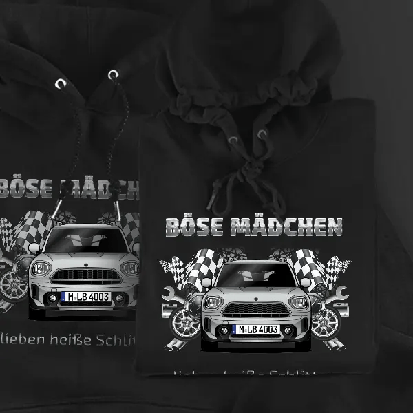 Countryman Cooper S Hoodie für Damen u. Herren personalisiert mit deinem Auto u. Kennzeichen!