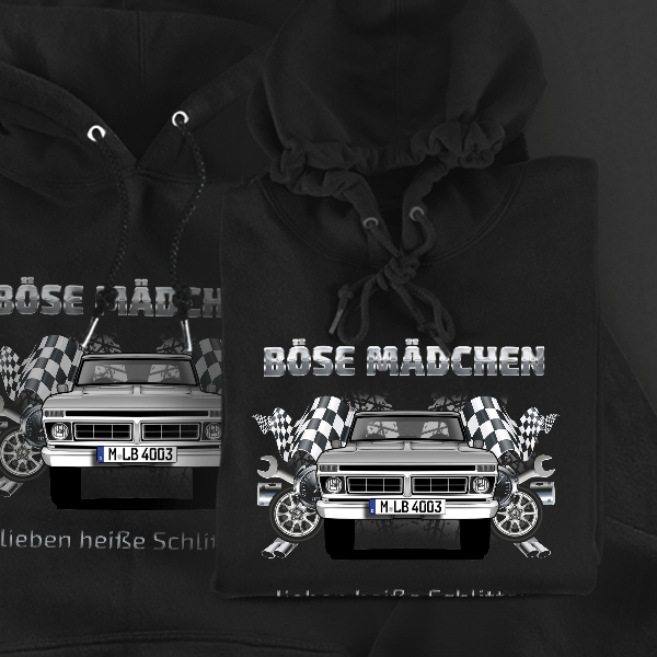 F-250 Hoodie für Damen u. Herren personalisiert mit deinem Auto u. Kennzeichen!