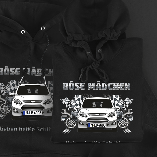 Grand C-Max Hoodie für Damen u. Herren personalisiert mit deinem Auto u. Kennzeichen!