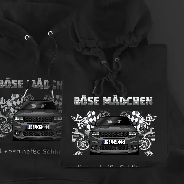 Grand Cherokee SRT Hoodie für Damen u. Herren personalisiert mit deinem Auto u. Kennzeichen!