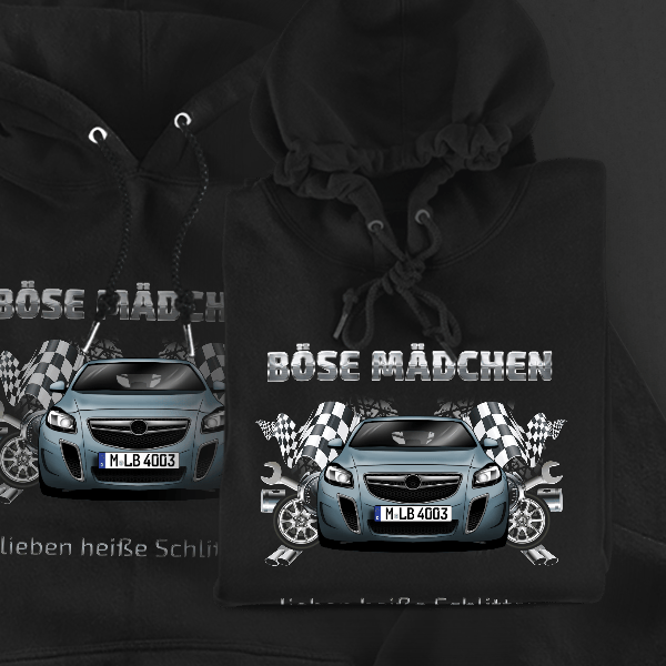 Insignia Limousine Hoodie für Damen u. Herren personalisiert mit deinem Auto u. Kennzeichen!