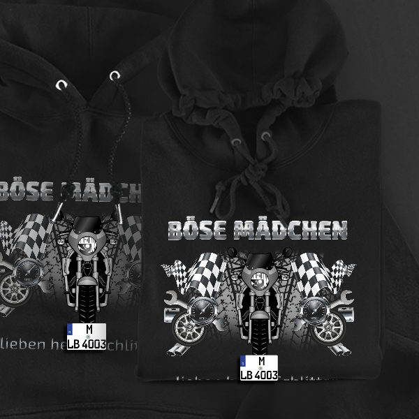SV 650 Hoodie für Damen u. Herren personalisiert mit deinem Motorrad u. Kennzeichen!