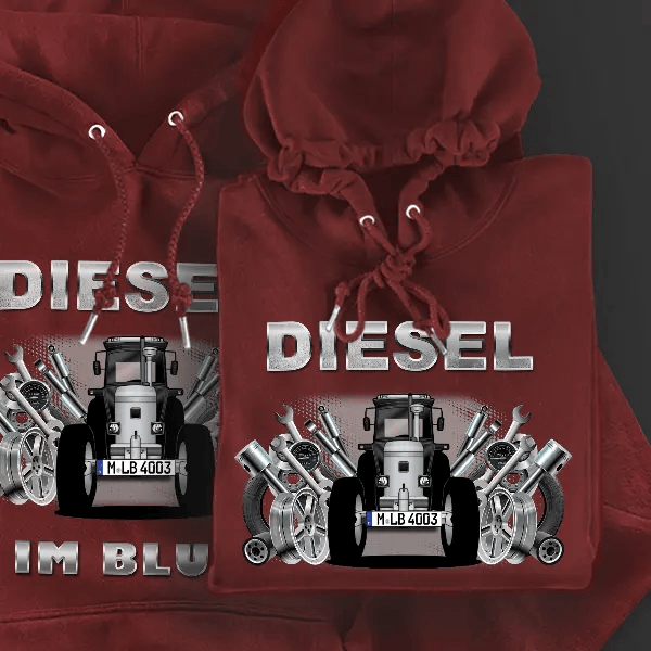 3140 Hoodie für Damen u. Herren personalisiert mit deinem tractor u. Kennzeichen!
