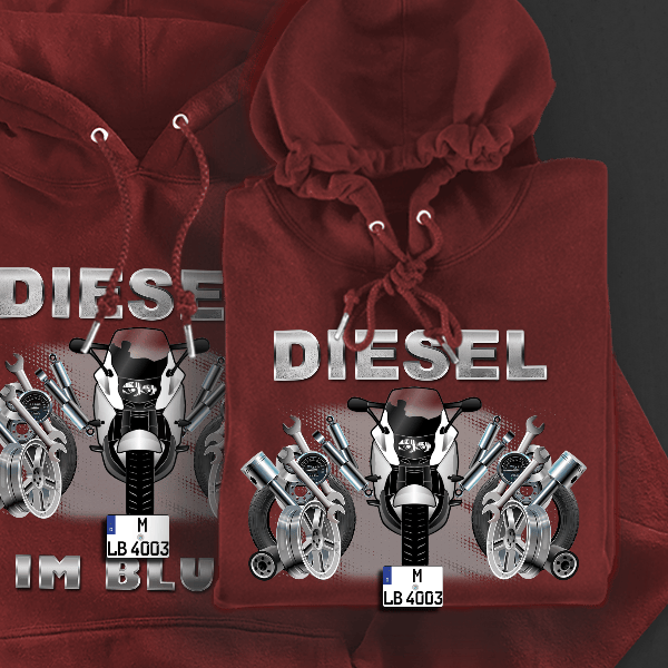 F 800 GT Hoodie für Damen u. Herren personalisiert mit deinem Motorrad u. Kennzeichen!