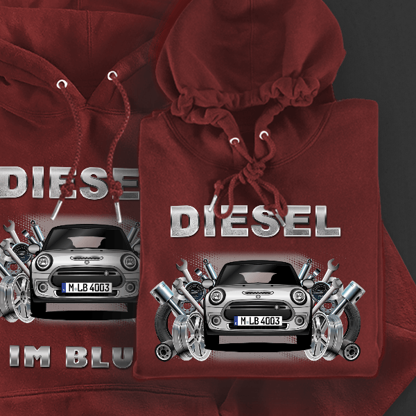 Cooper SE Hoodie für Damen u. Herren personalisiert mit deinem Auto u. Kennzeichen!