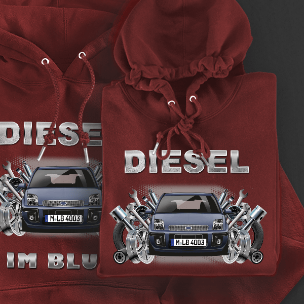 Fusion Hoodie für Damen u. Herren personalisiert mit deinem Auto u. Kennzeichen!