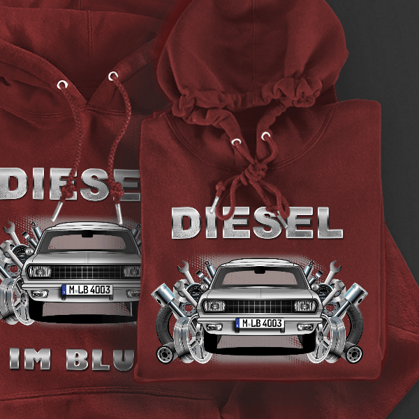 Diplomat Hoodie für Damen u. Herren personalisiert mit deinem Auto u. Kennzeichen!