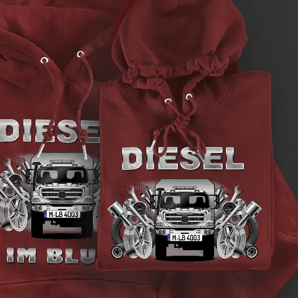 Zetros Hoodie für Damen u. Herren personalisiert mit deinem LKW u. Kennzeichen!