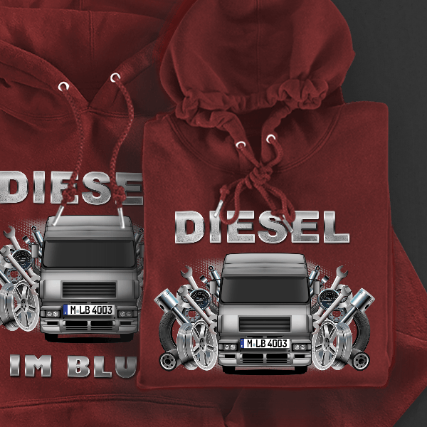 F2000 Hoodie für Damen u. Herren personalisiert mit deinem LKW u. Kennzeichen!