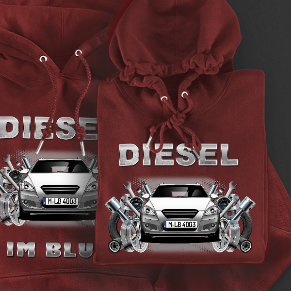 Ceed ED Hoodie für Damen u. Herren personalisiert mit deinem Auto u. Kennzeichen!