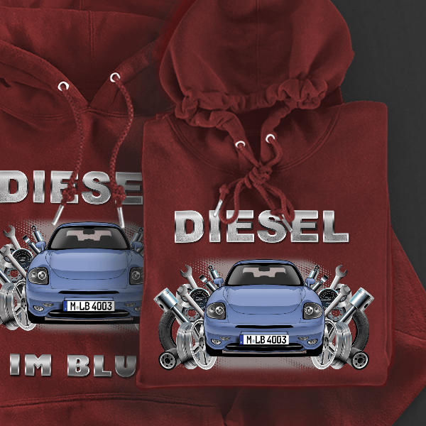 Barchetta Hoodie für Damen u. Herren personalisiert mit deinem Auto u. Kennzeichen!