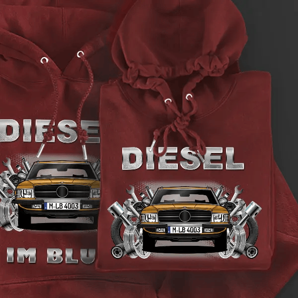 SL-Klasse Hoodie für Damen u. Herren personalisiert mit deinem Auto u. Kennzeichen!
