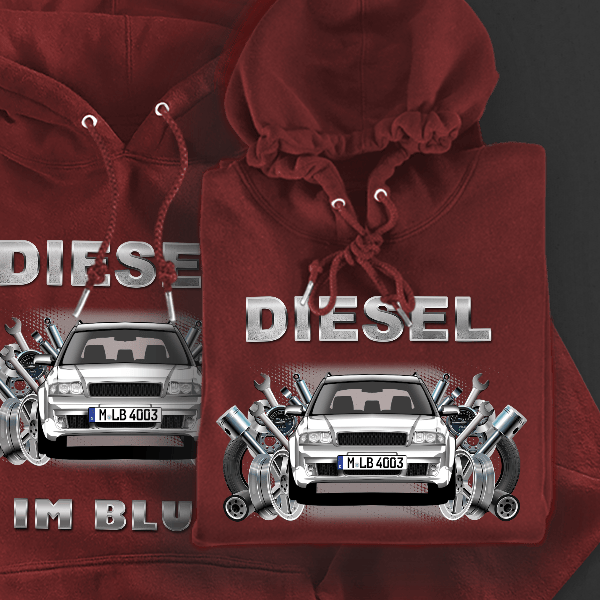 RS6 Avant Hoodie für Damen u. Herren personalisiert mit deinem Auto u. Kennzeichen!