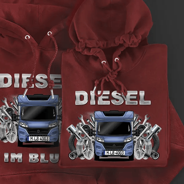 447 Hoodie für Damen u. Herren personalisiert mit deinem Wohnwagen u. Kennzeichen!