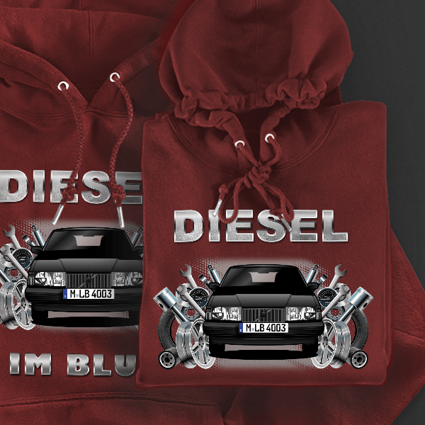 940 Limousine Hoodie für Damen u. Herren personalisiert mit deinem Auto u. Kennzeichen!