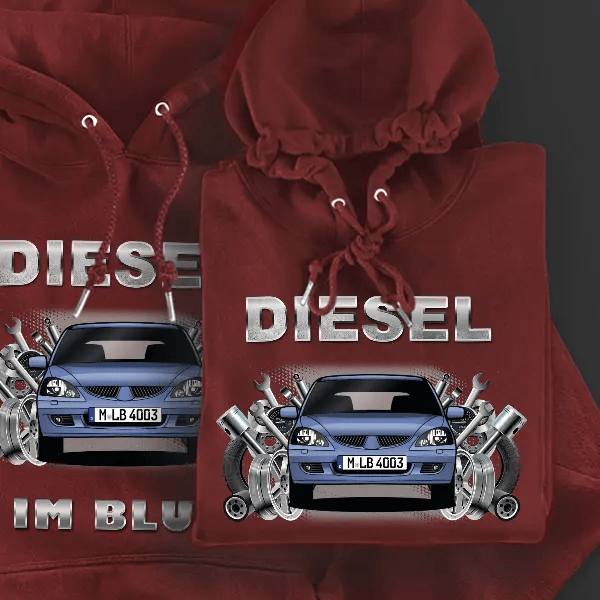 Lancer Kombi Hoodie für Damen u. Herren personalisiert mit deinem Auto u. Kennzeichen!